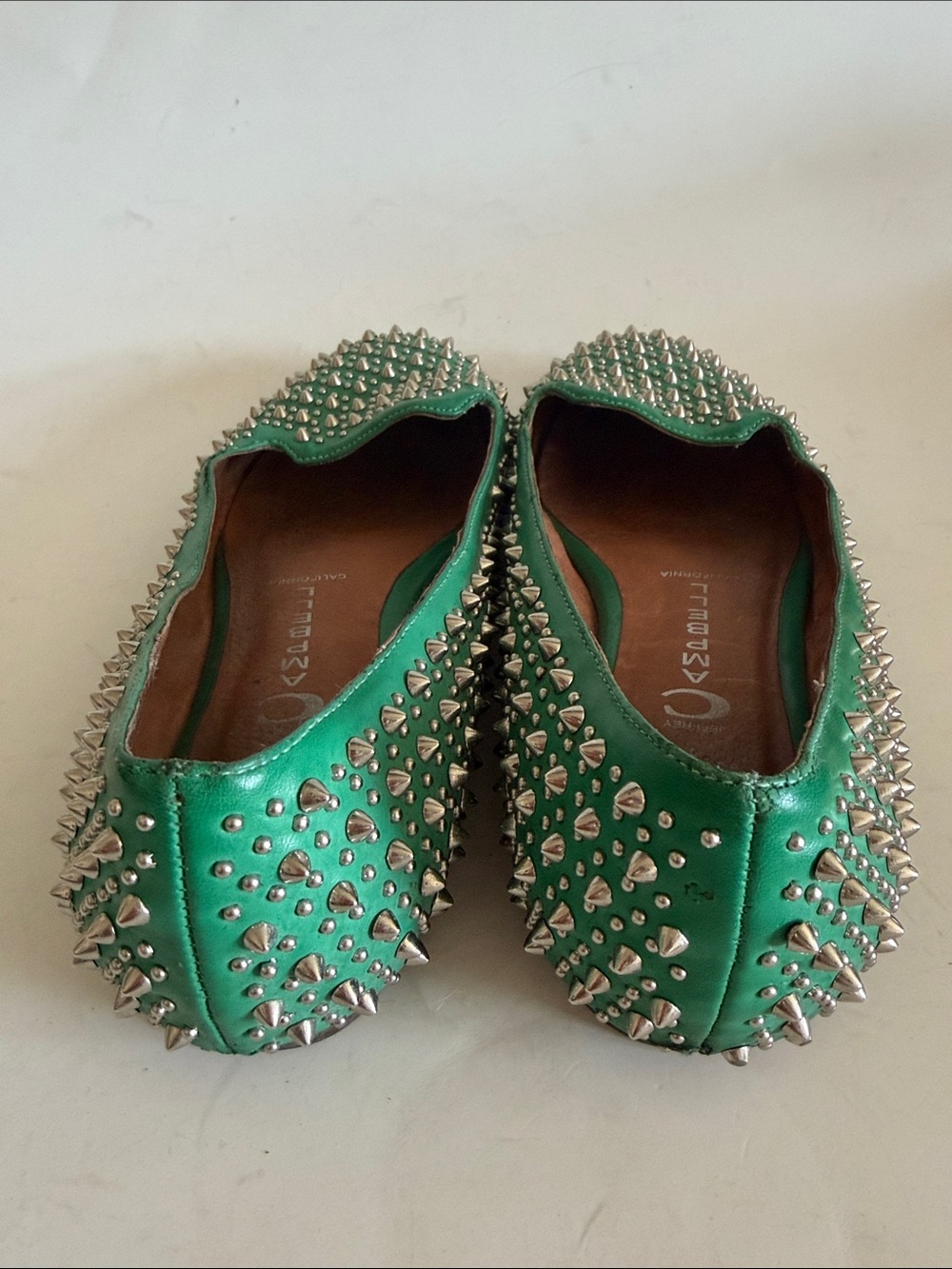 Jeffrey Campbell Green Studded Pointed Toe Flats - Picture 5 of 10
